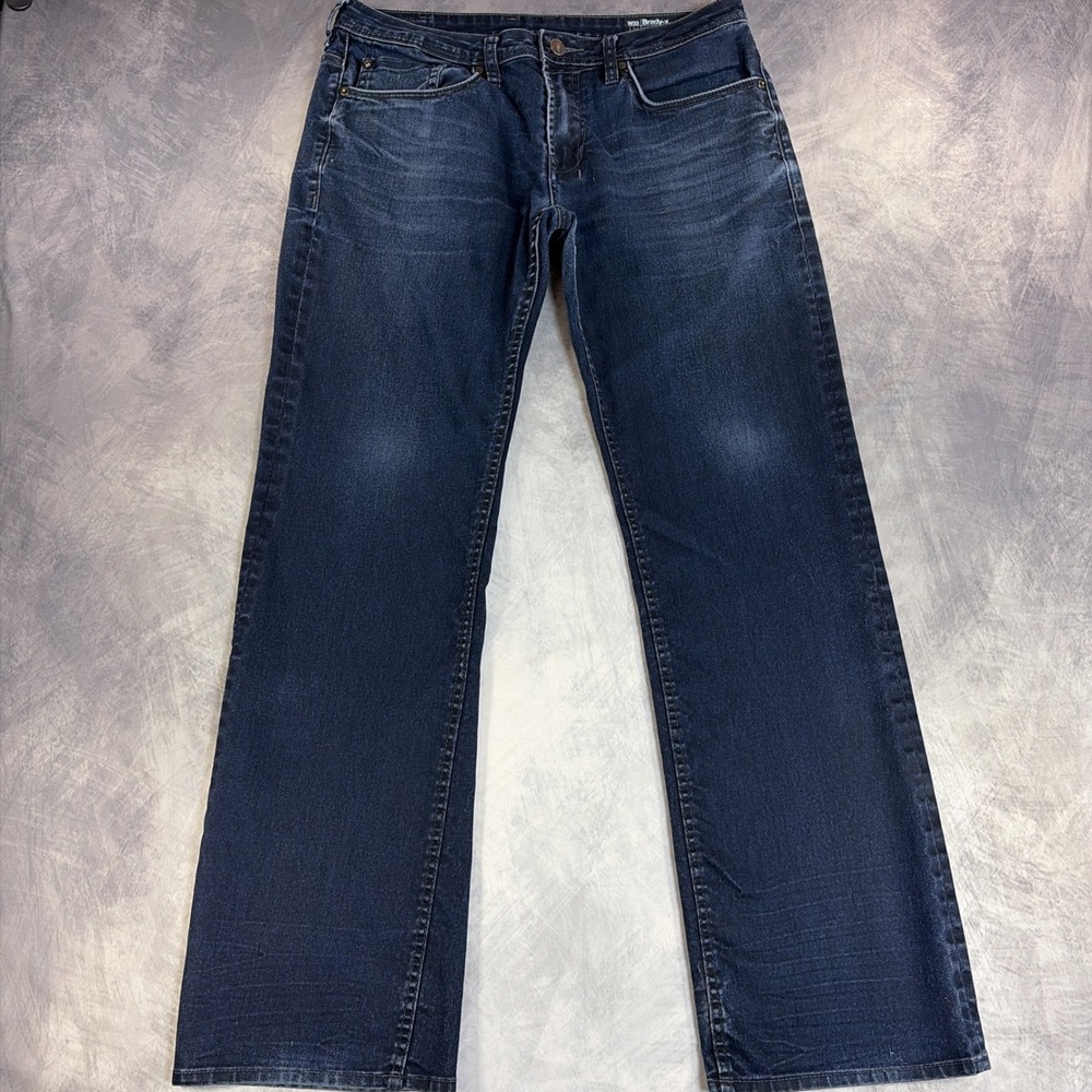 Buffalo Bradyx Jeans Mens 33x34 Blue Straight Stretch Dark Wash Buckle Exclusive